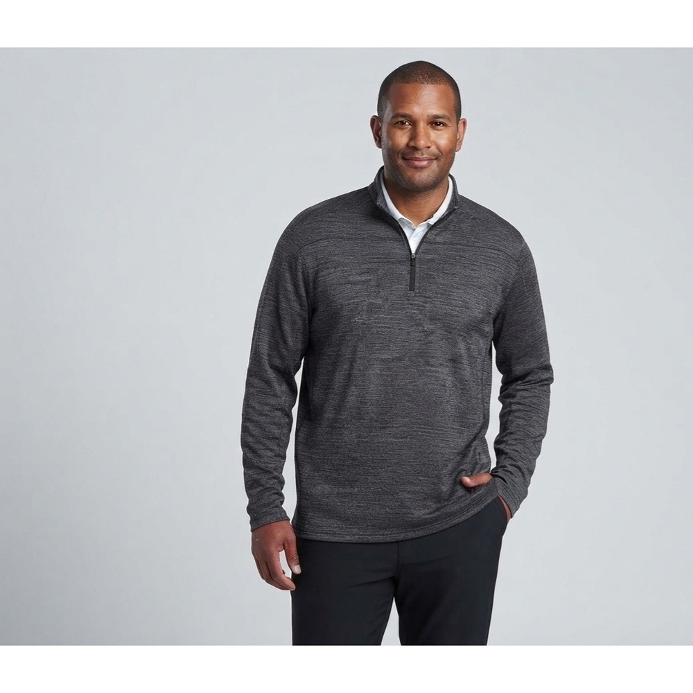 Pebble Beach Dry-Luxe Performance Mens XL 1/4 Zip Pullover Gray Space Dye Golf